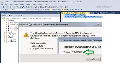How to Resolve SQL Server Data Type Error on Dynamics NAV Version List VARCHAR(80)