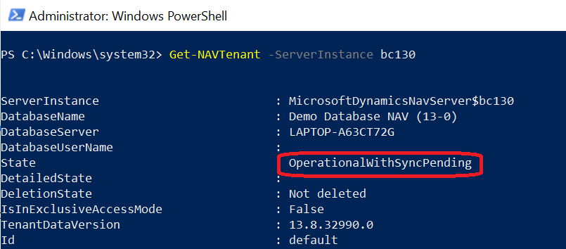 Check sync status to resolve the error the system is not accessible of Microsoft Dynamics NAV Business Central when run the client RTC or web