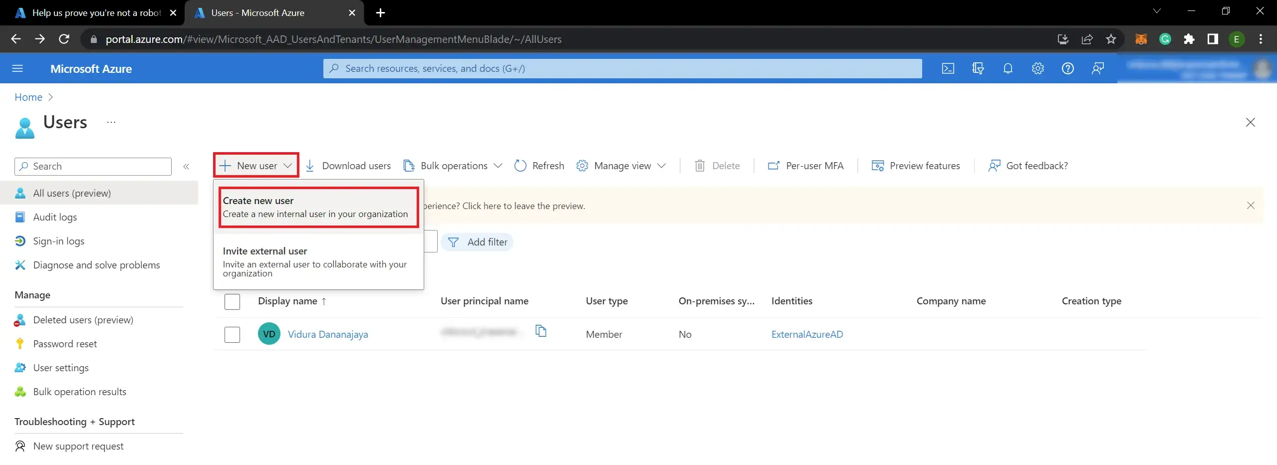How to add new users to Microsoft Azure tenant