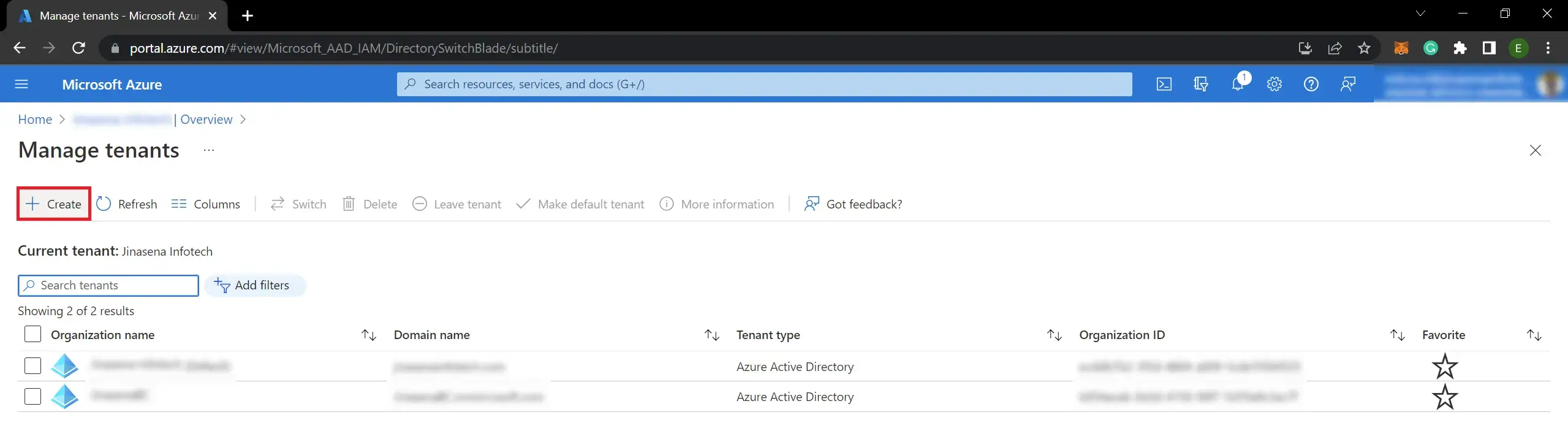 How to create Azure tenants