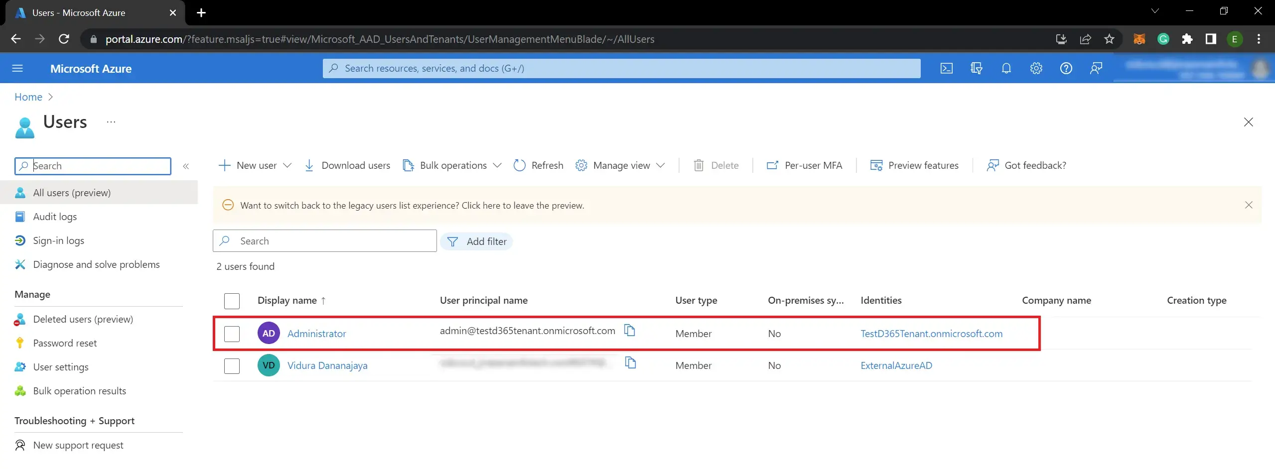 How to create users in Microsoft Azure tenant