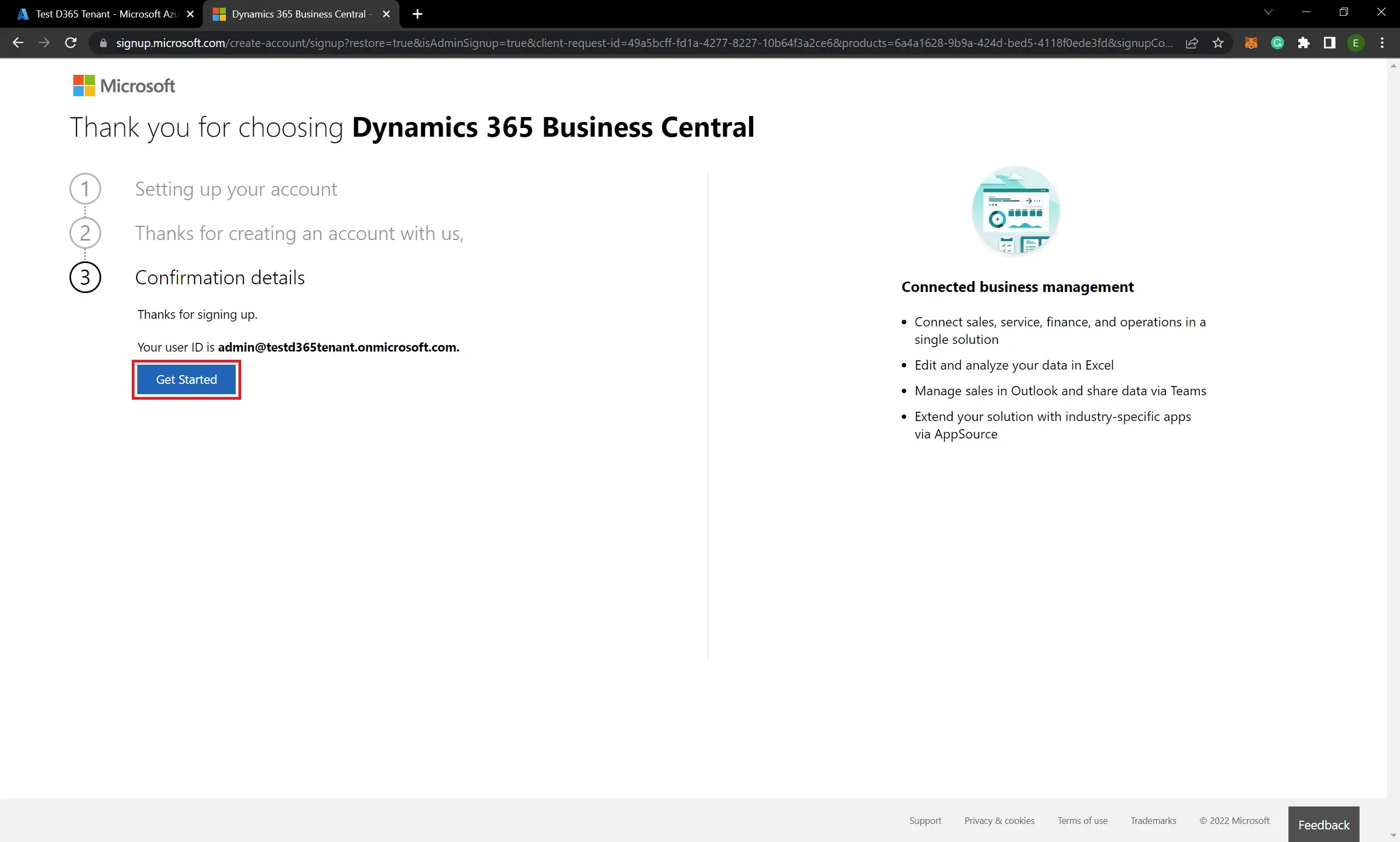 Get Start Dynamics D365 BC trail account