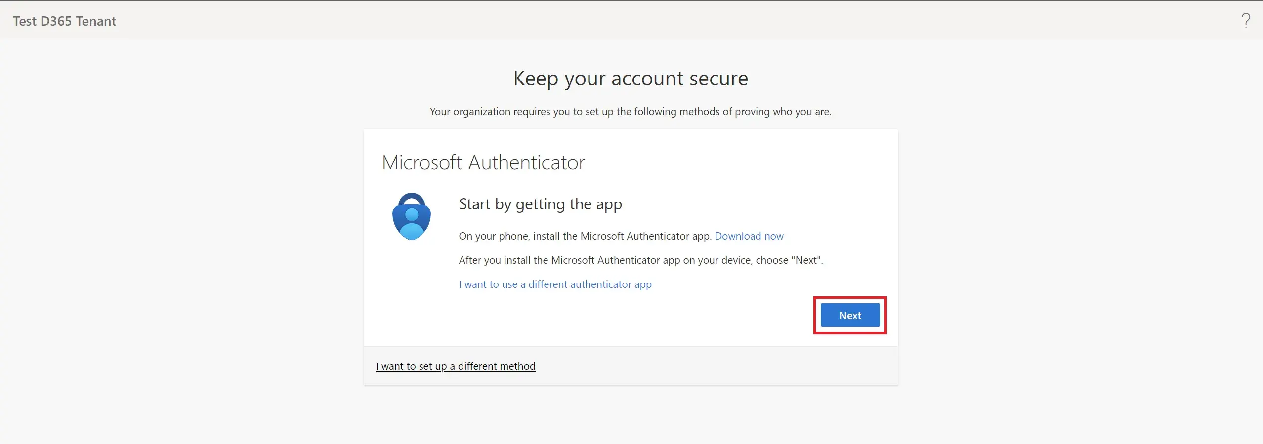 How to use Microsoft Authenticator app for athentication Dynamics D365 BC trail account