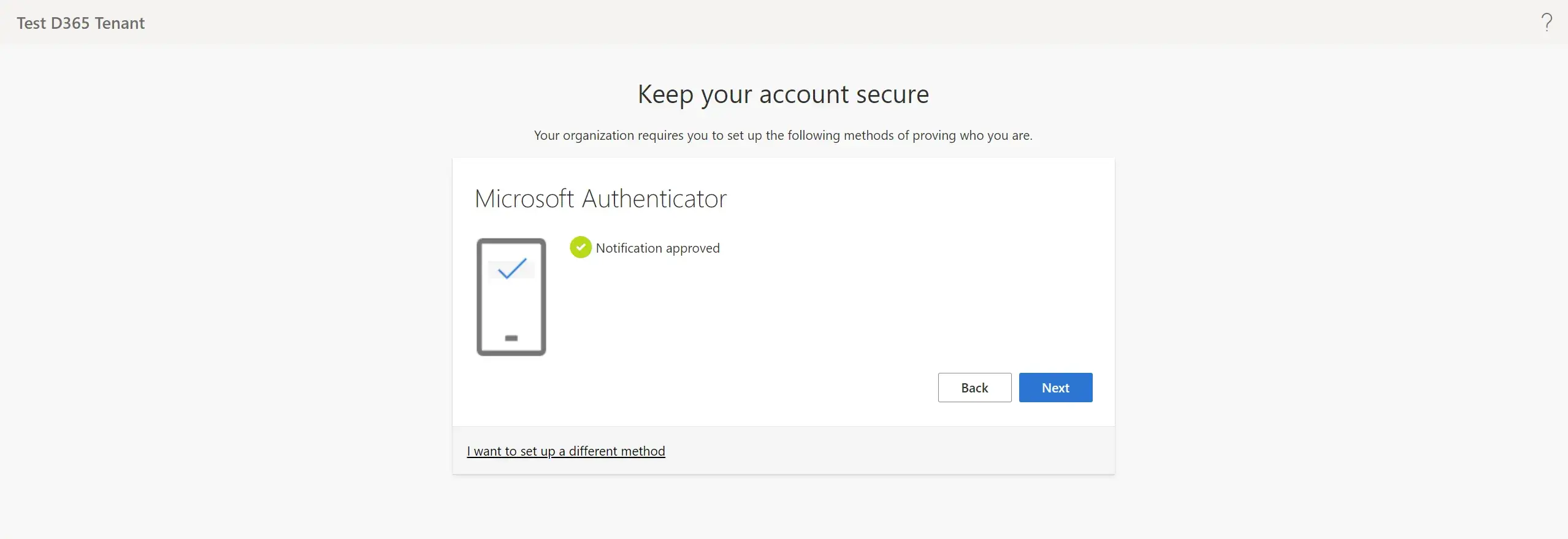 Microsoft Authenticator scan QR Dynamics D365 Business Central trail account