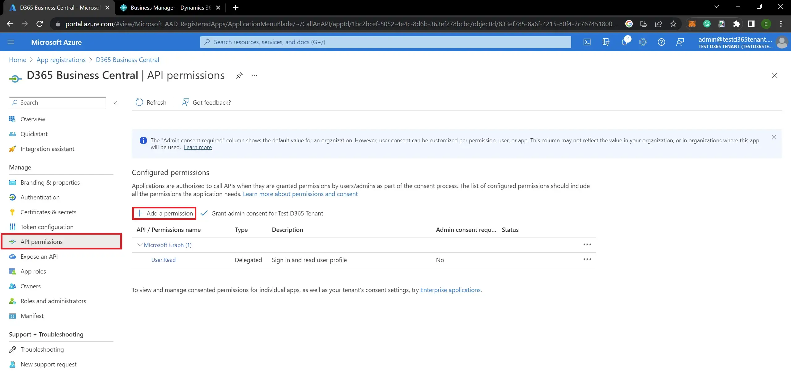 How to Add API Permissions in Azure Portal